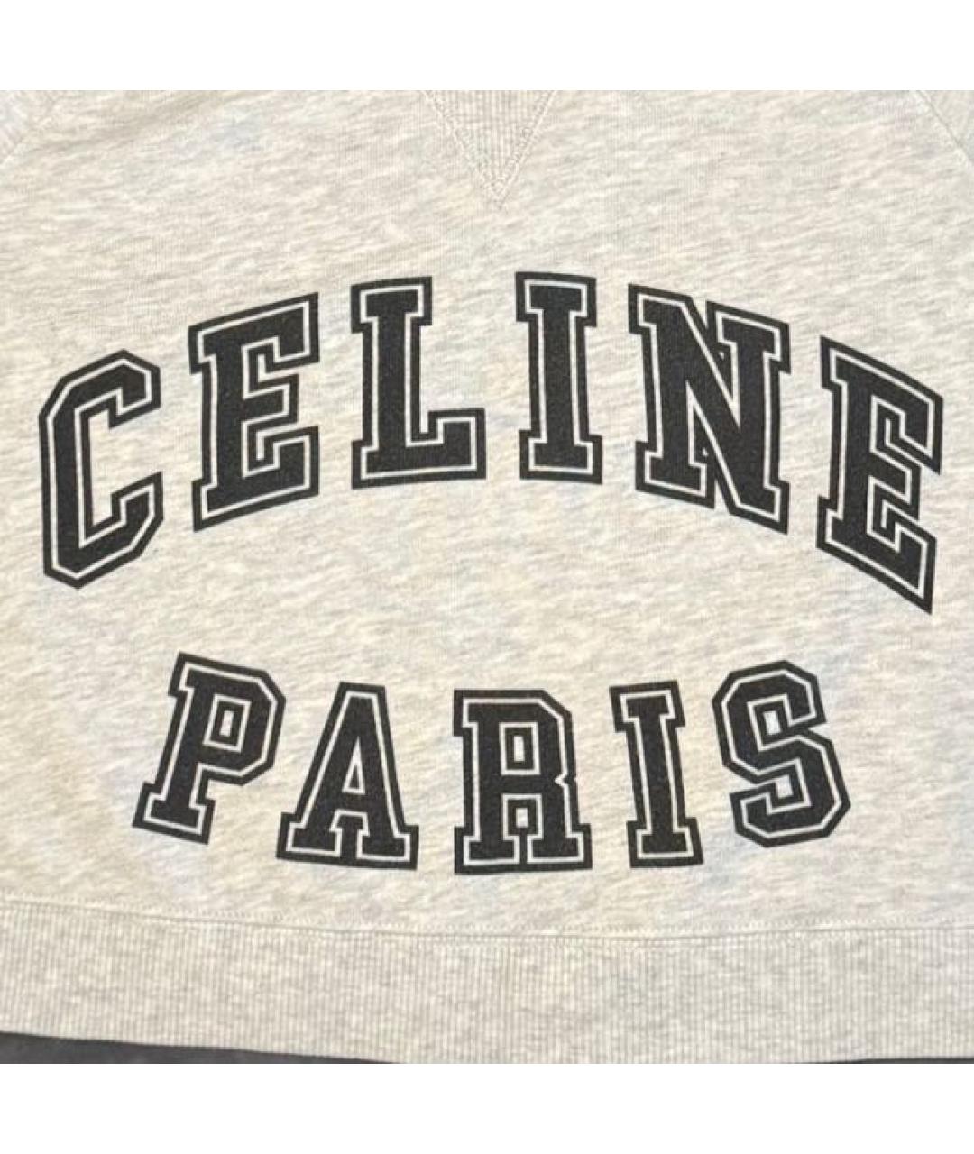 CELINE Серая хлопковая футболка, фото 2