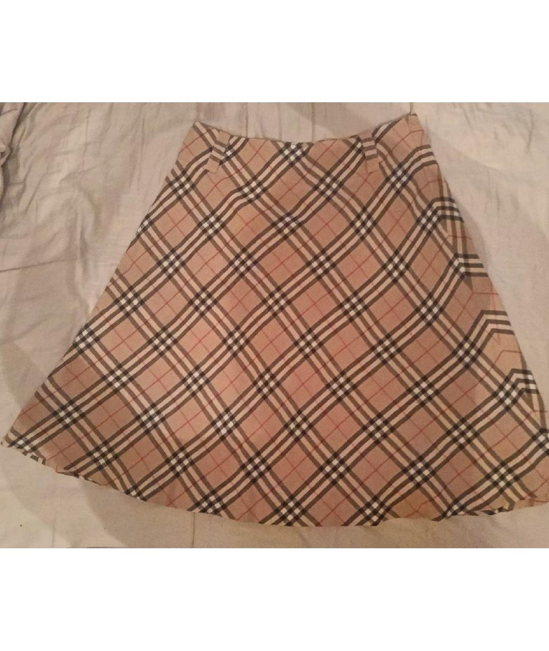 BURBERRY Бежевая льняная юбка миди, фото 6