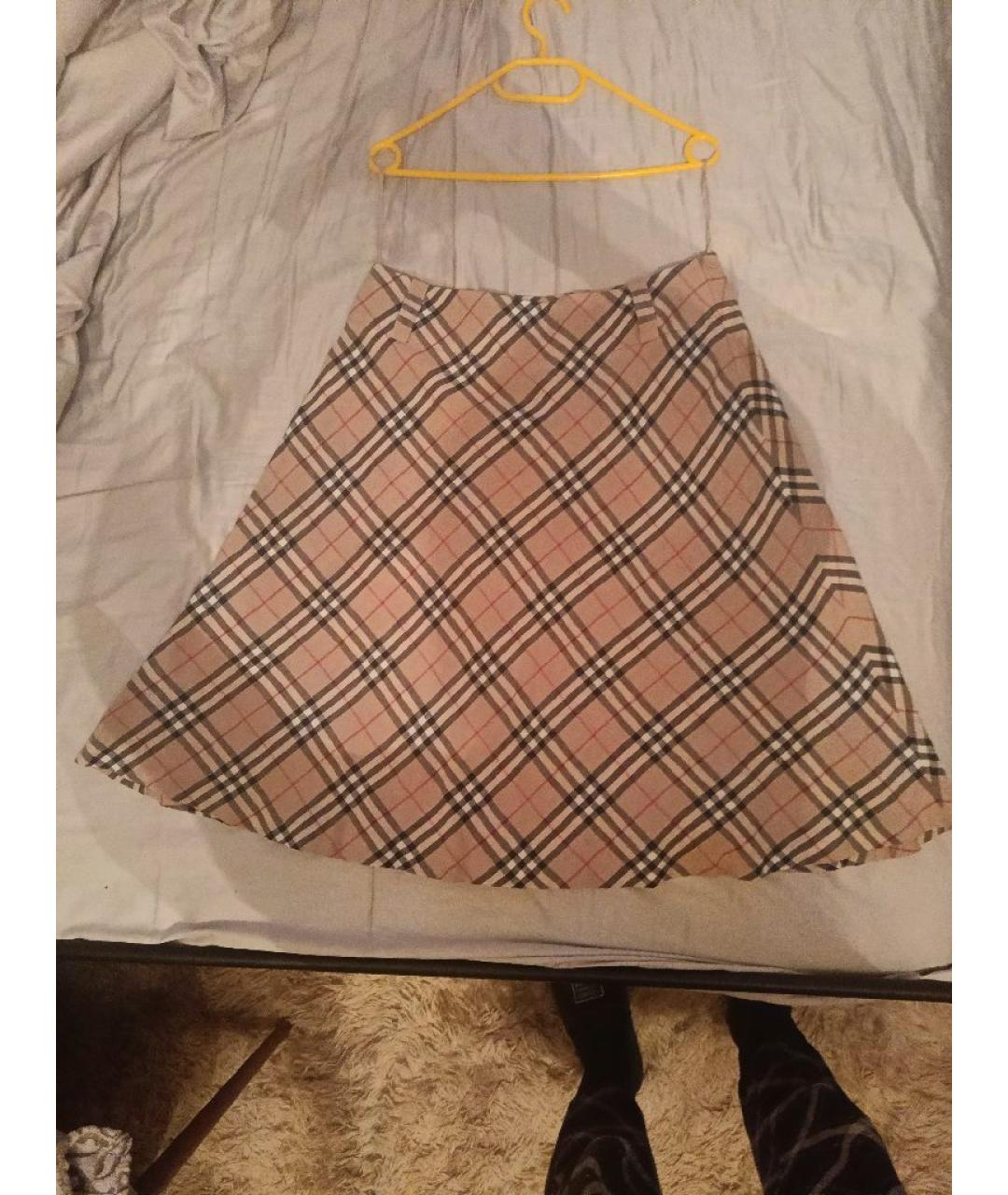 BURBERRY Бежевая льняная юбка миди, фото 2