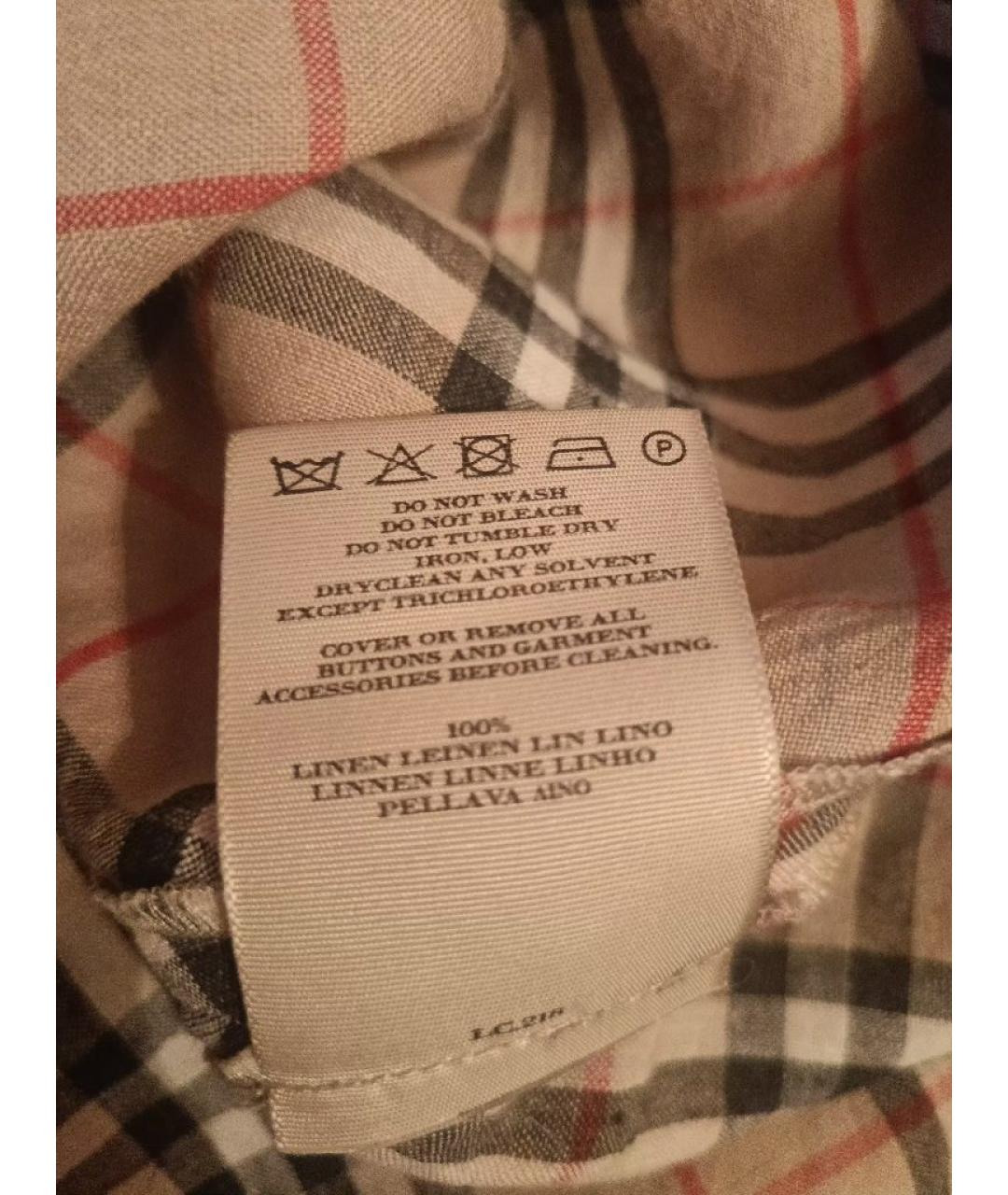 BURBERRY Бежевая льняная юбка миди, фото 5