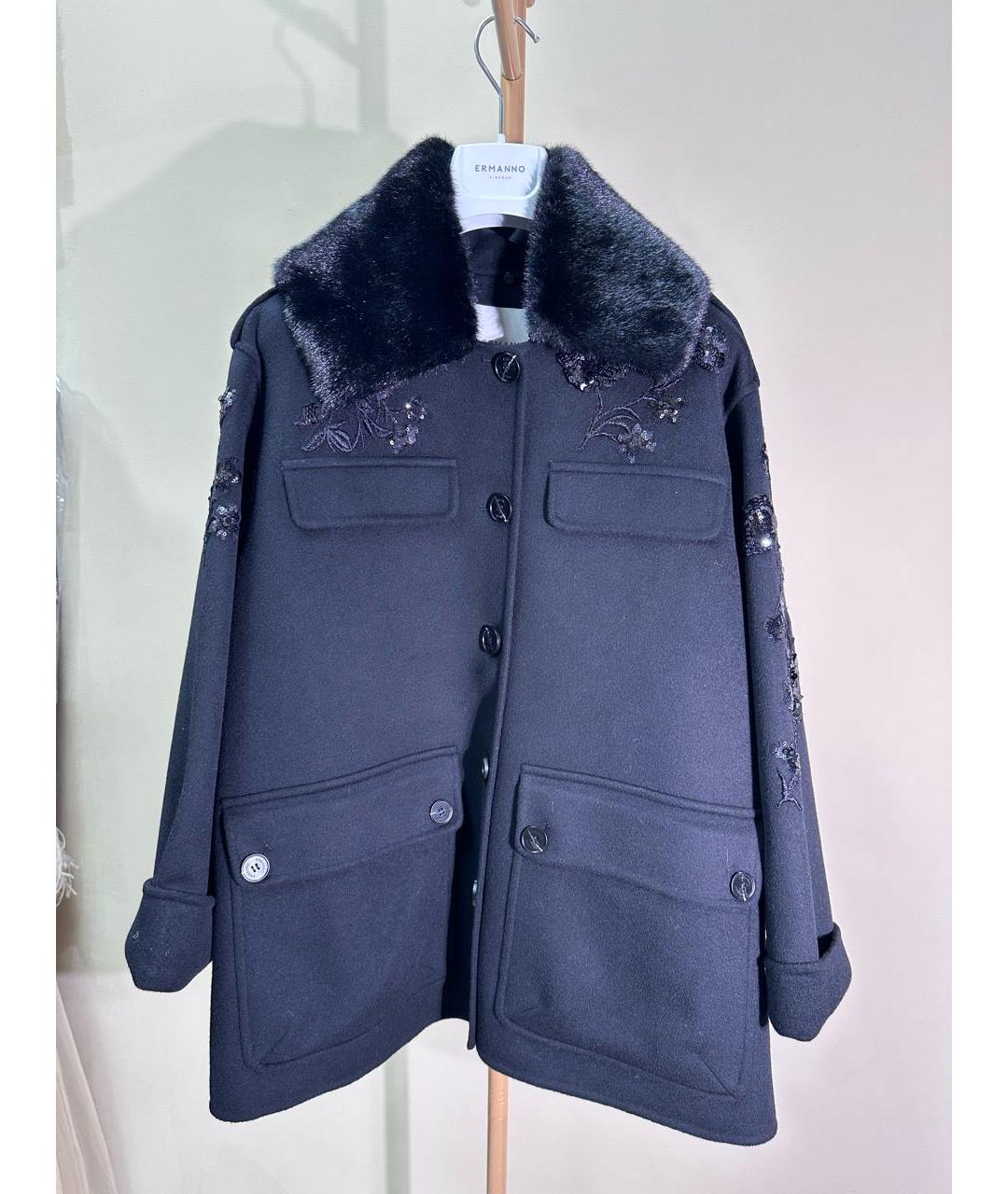 ERMANNO FIRENZE Черное кашемировое пальто, фото 5