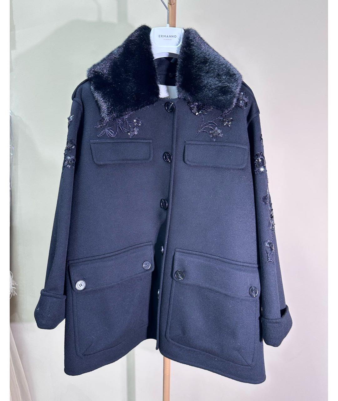 ERMANNO FIRENZE Черное кашемировое пальто, фото 3