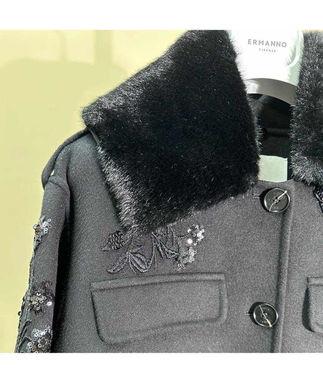 ERMANNO FIRENZE Черное кашемировое пальто, фото 4