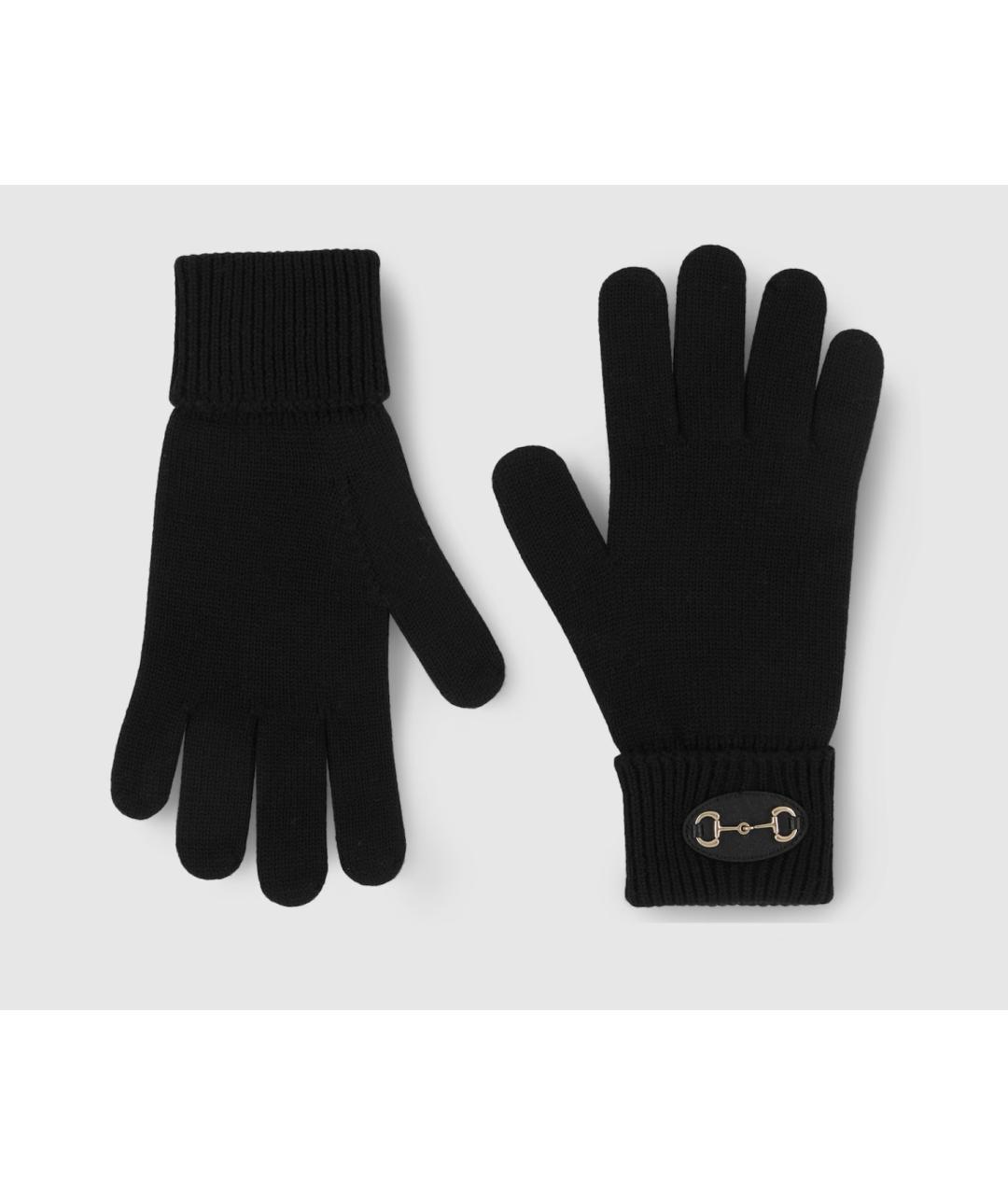 GUCCI Черные шерстяные перчатки, фото 3