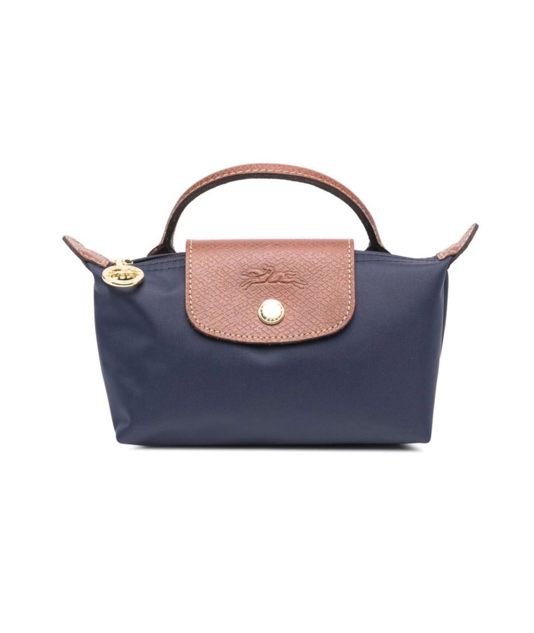 LONGCHAMP Синяя тканевая сумка с короткими ручками, фото 5