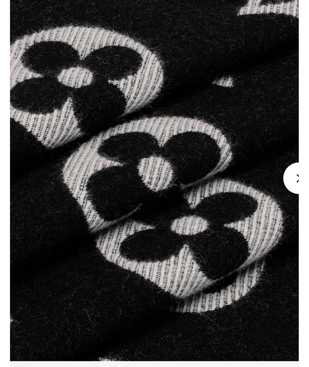 LOUIS VUITTON Черный шерстяной шарф, фото 2