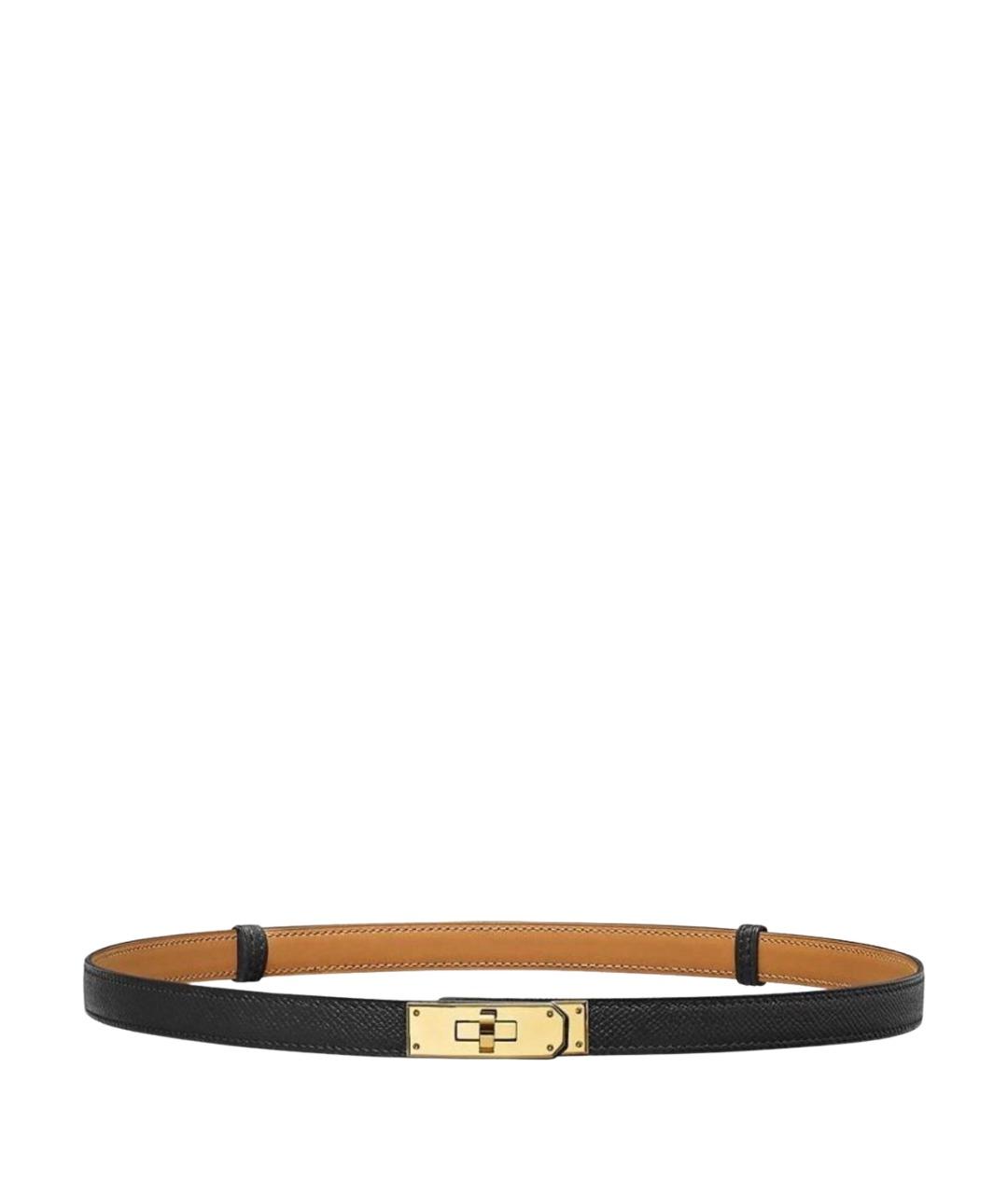 HERMES Черный кожаный ремень, фото 1