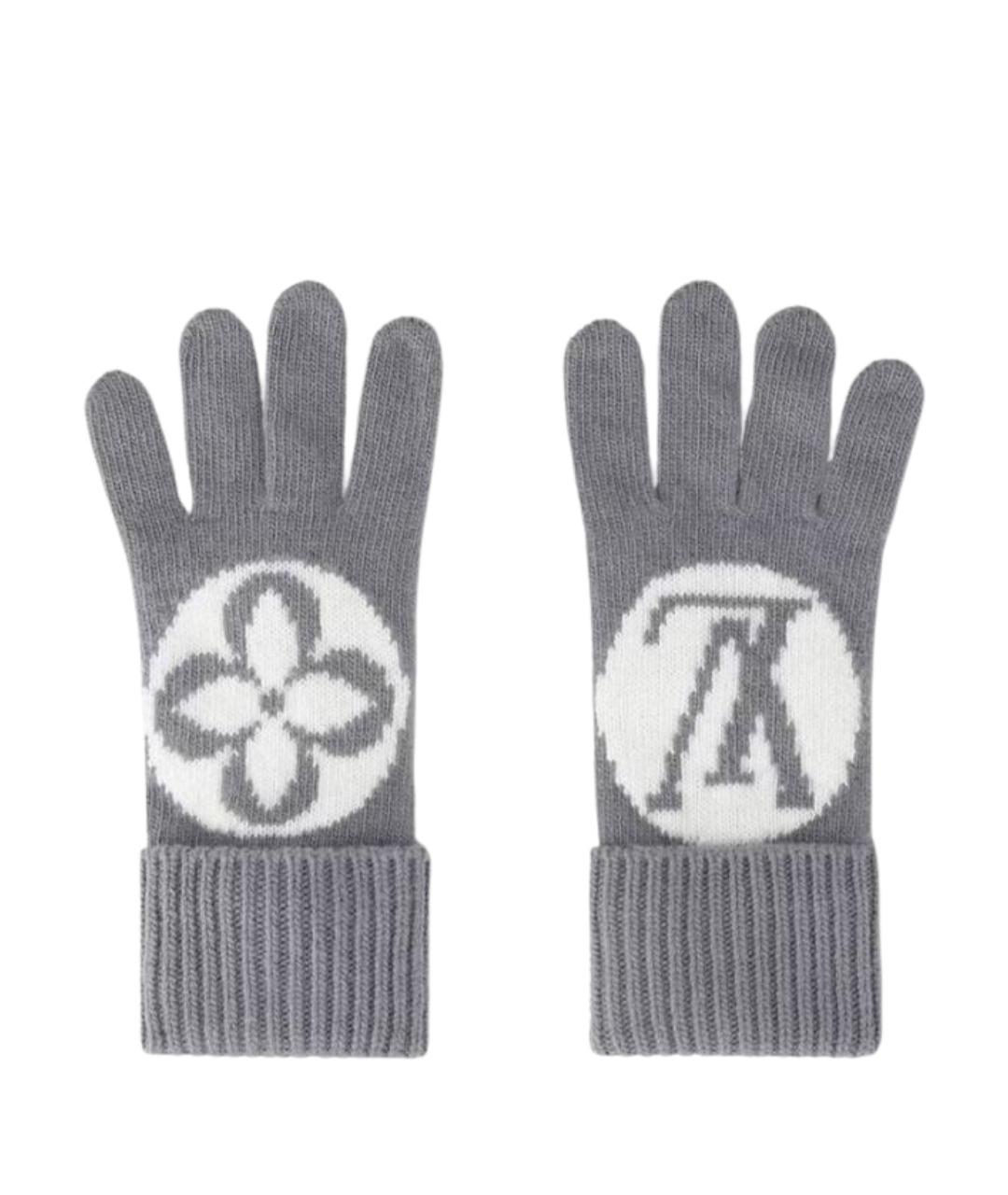 LOUIS VUITTON Серые шерстяные перчатки, фото 1