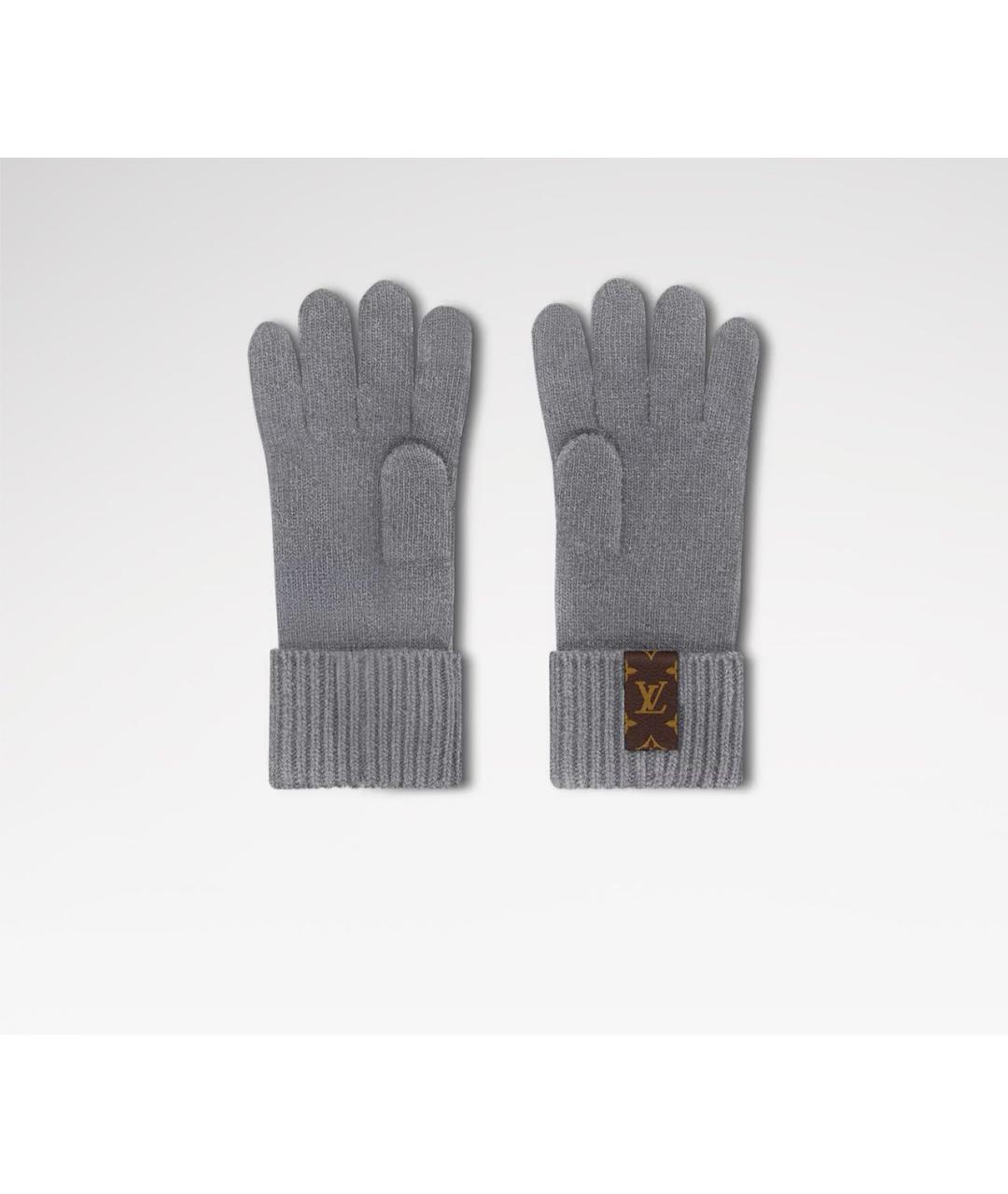 LOUIS VUITTON Серые шерстяные перчатки, фото 2