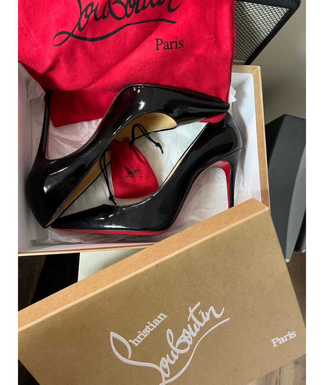 CHRISTIAN LOUBOUTIN Черные туфли из лакированной кожи, фото 5