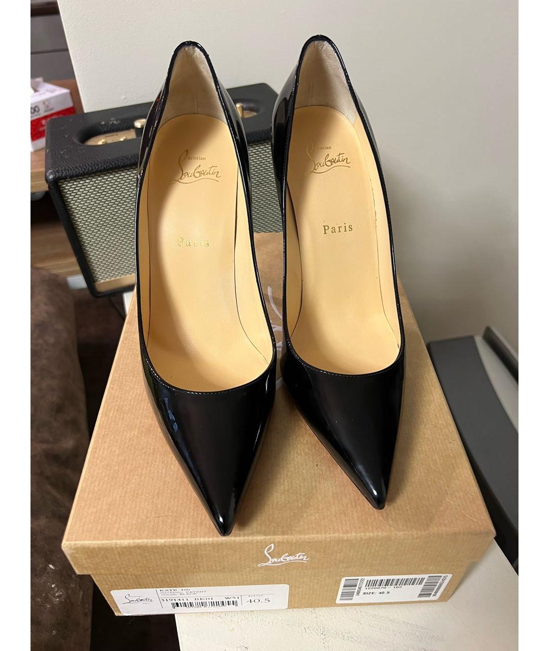 CHRISTIAN LOUBOUTIN Черные туфли из лакированной кожи, фото 2