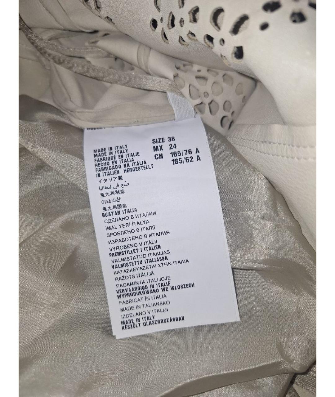 PRADA Бежевое кожаное повседневное платье, фото 5