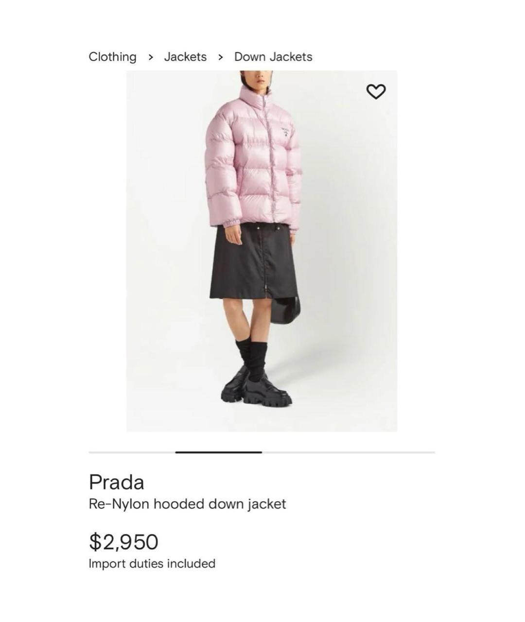 PRADA Розовый полиамидовый пуховик, фото 4