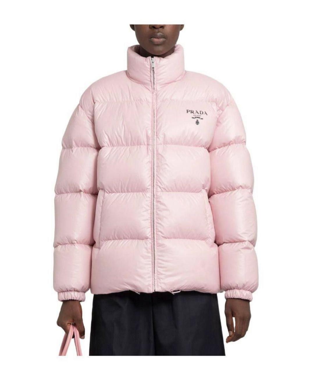 PRADA Розовый полиамидовый пуховик, фото 5
