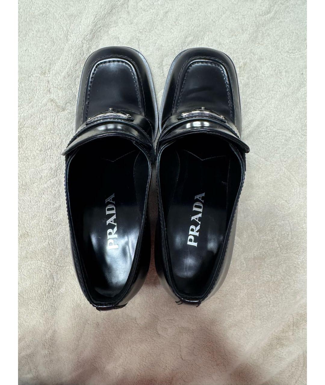 PRADA Черные кожаные туфли, фото 4