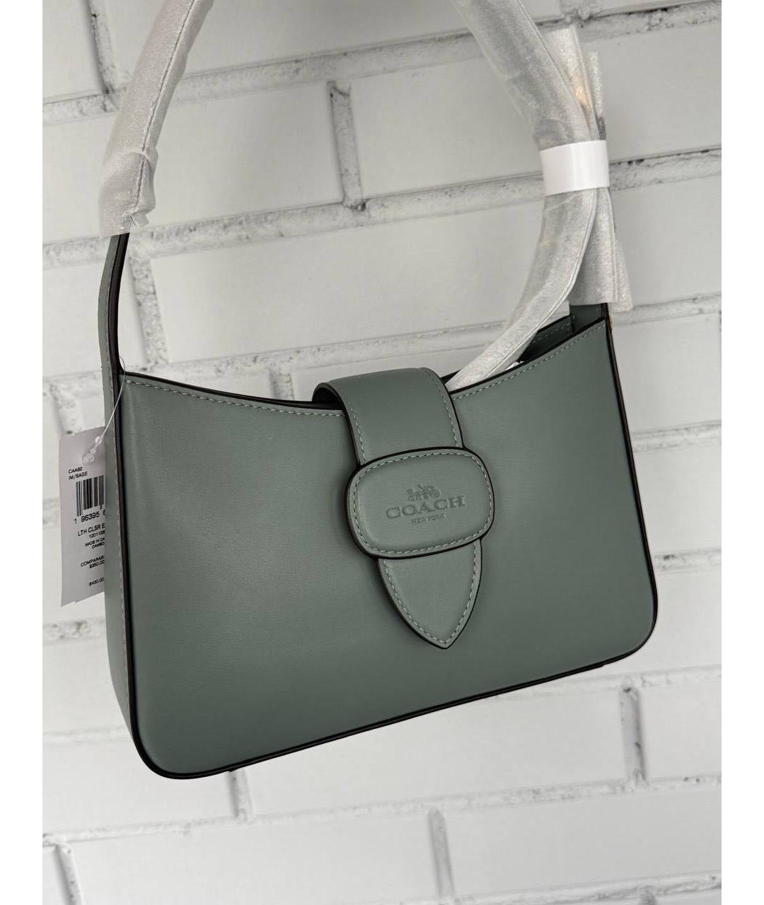 COACH Зеленая кожаная сумка через плечо, фото 6