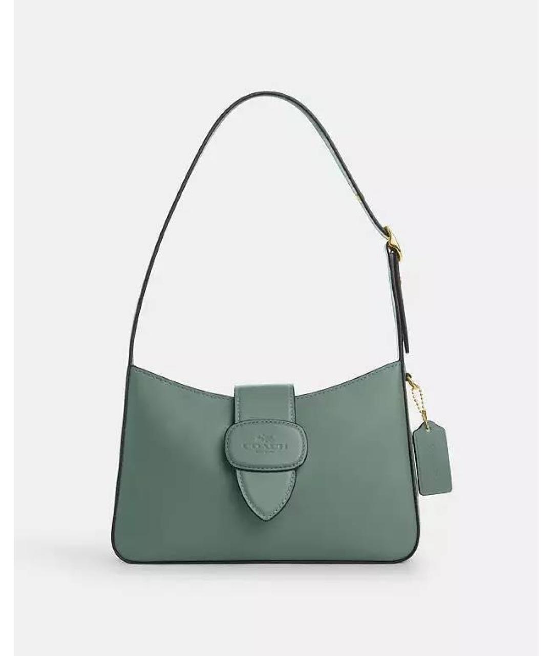 COACH Зеленая кожаная сумка через плечо, фото 9
