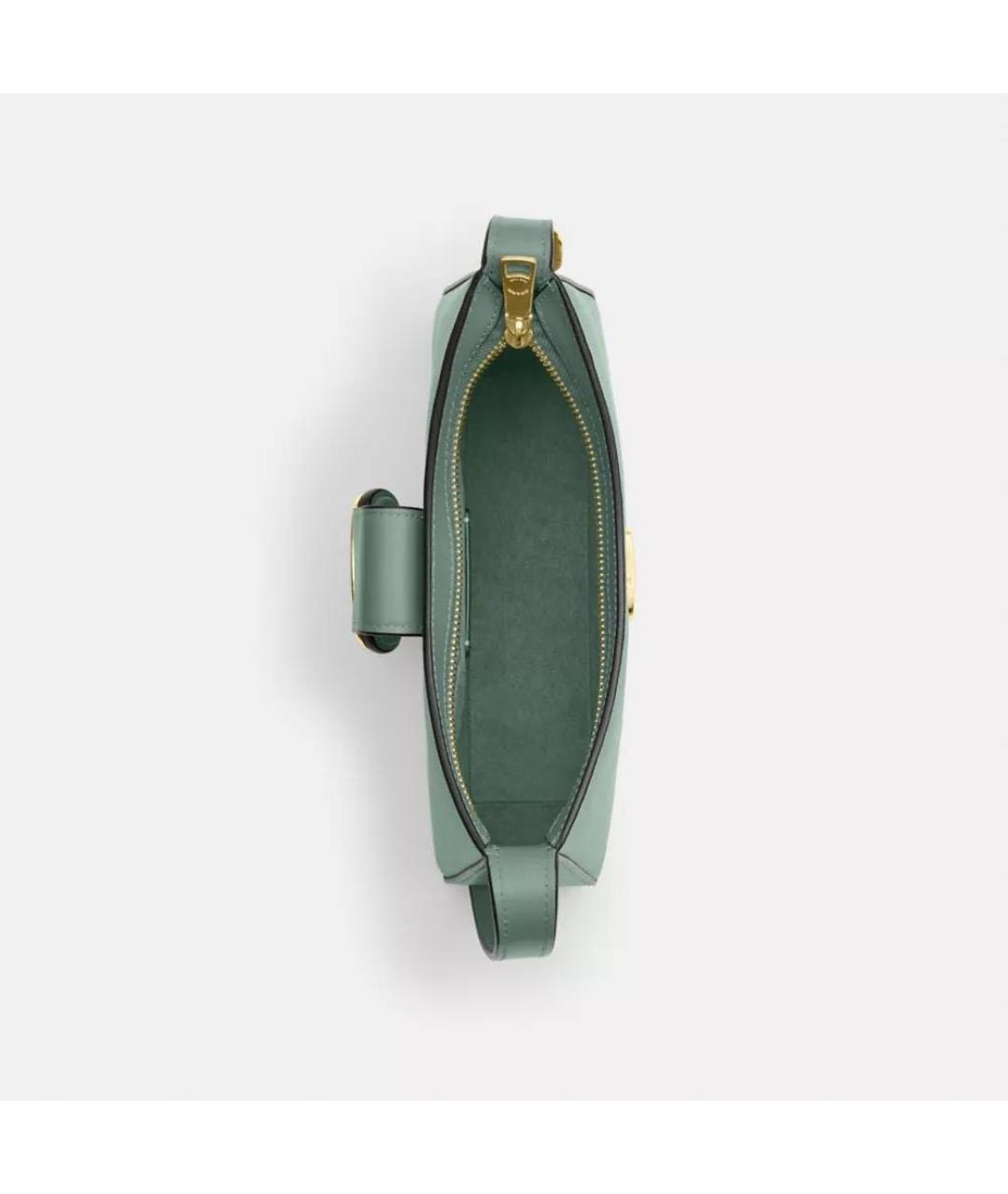 COACH Зеленая кожаная сумка через плечо, фото 2