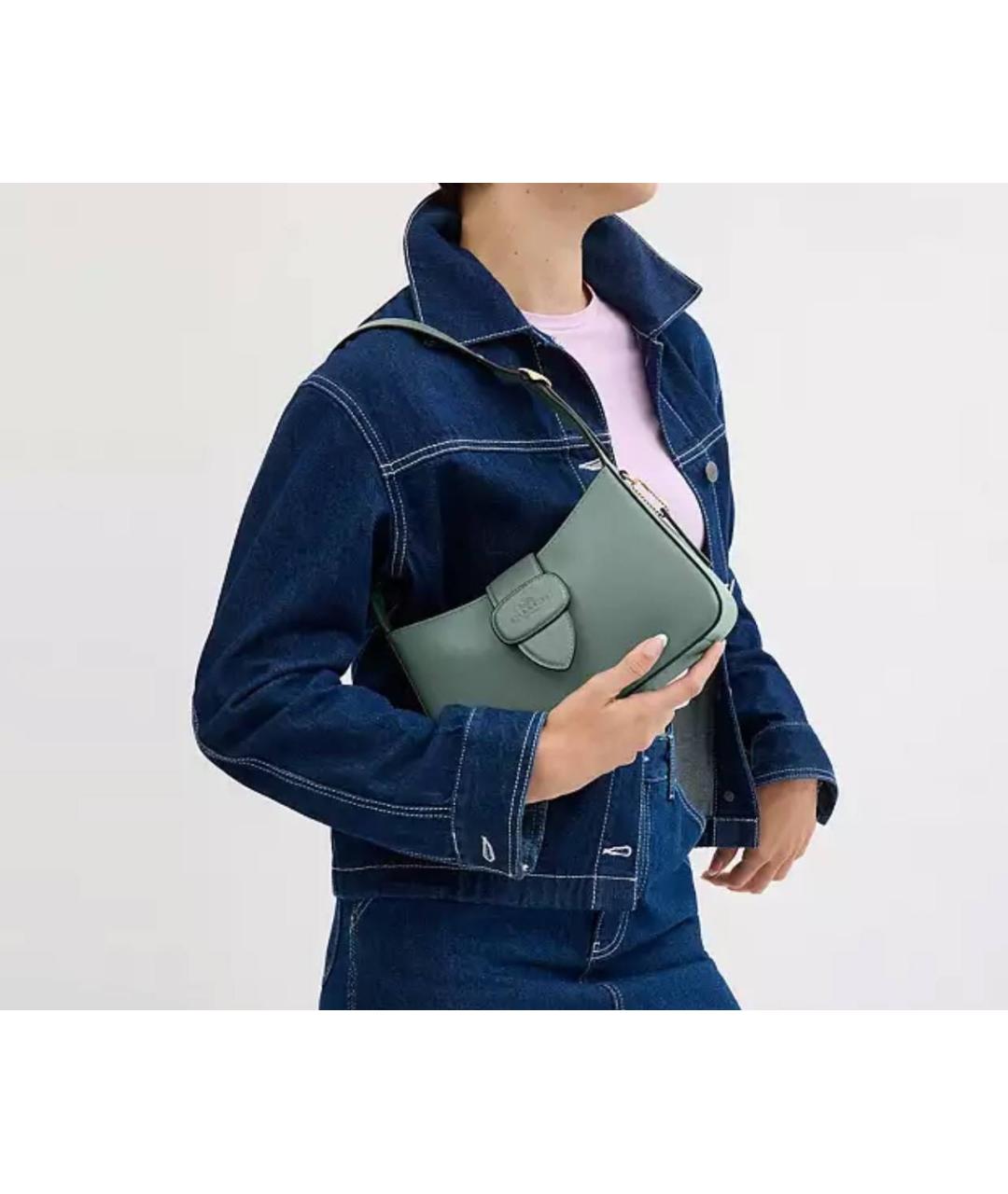 COACH Зеленая кожаная сумка через плечо, фото 7