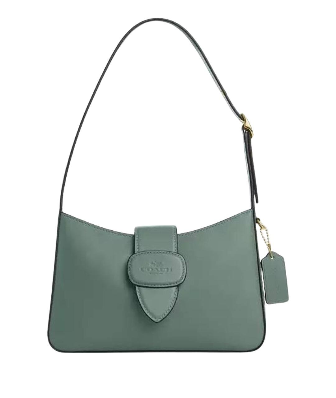 COACH Зеленая кожаная сумка через плечо, фото 1