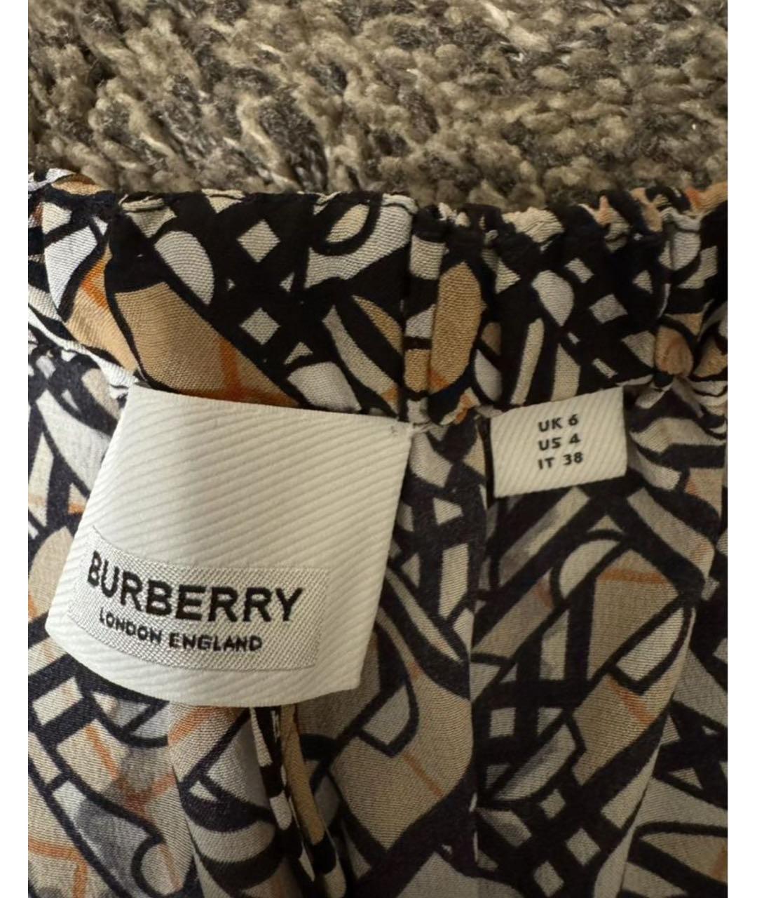 BURBERRY Мульти шелковые спортивные брюки и шорты, фото 3