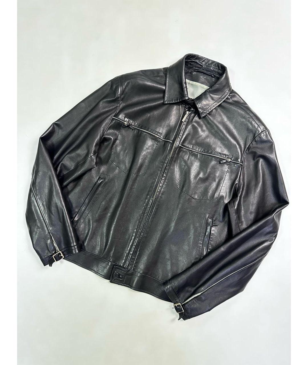 BRIONI Черная кожаная куртка, фото 2