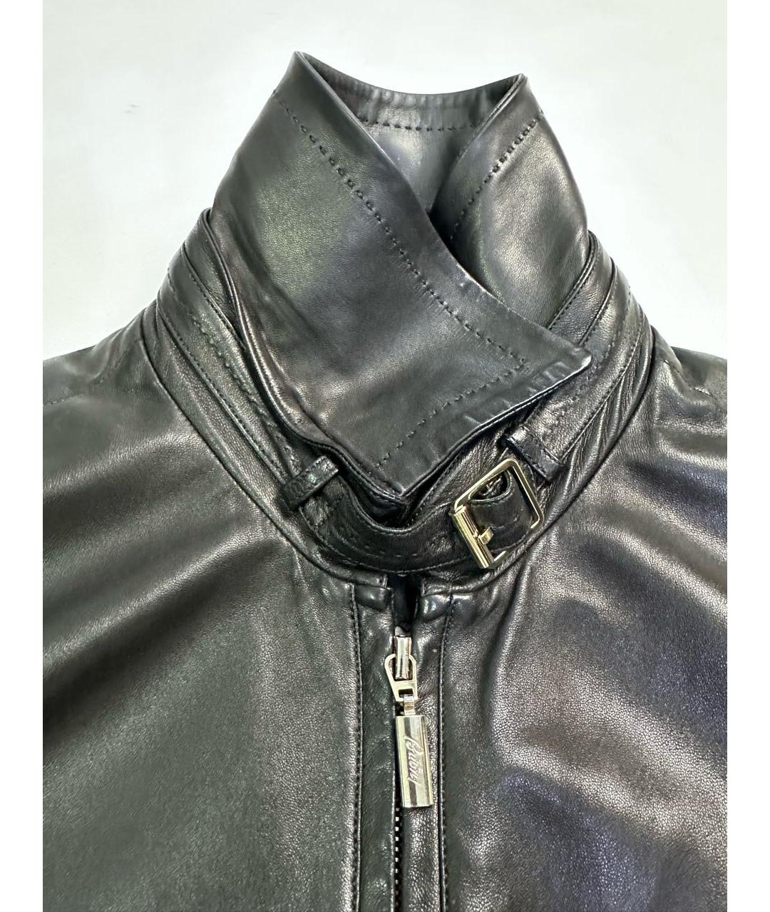 BRIONI Черная кожаная куртка, фото 8