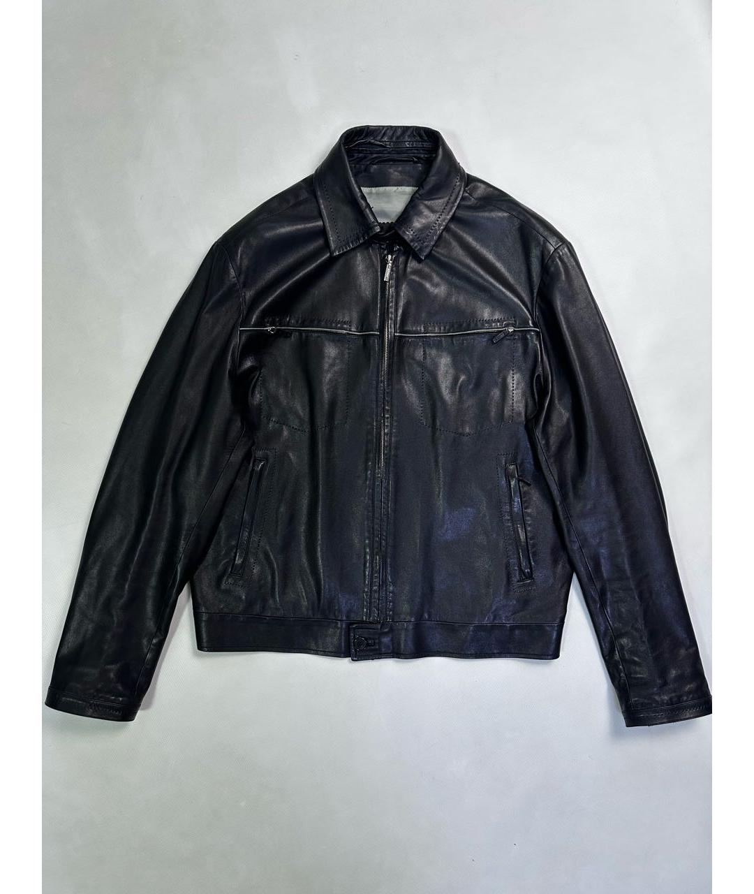 BRIONI Черная кожаная куртка, фото 9