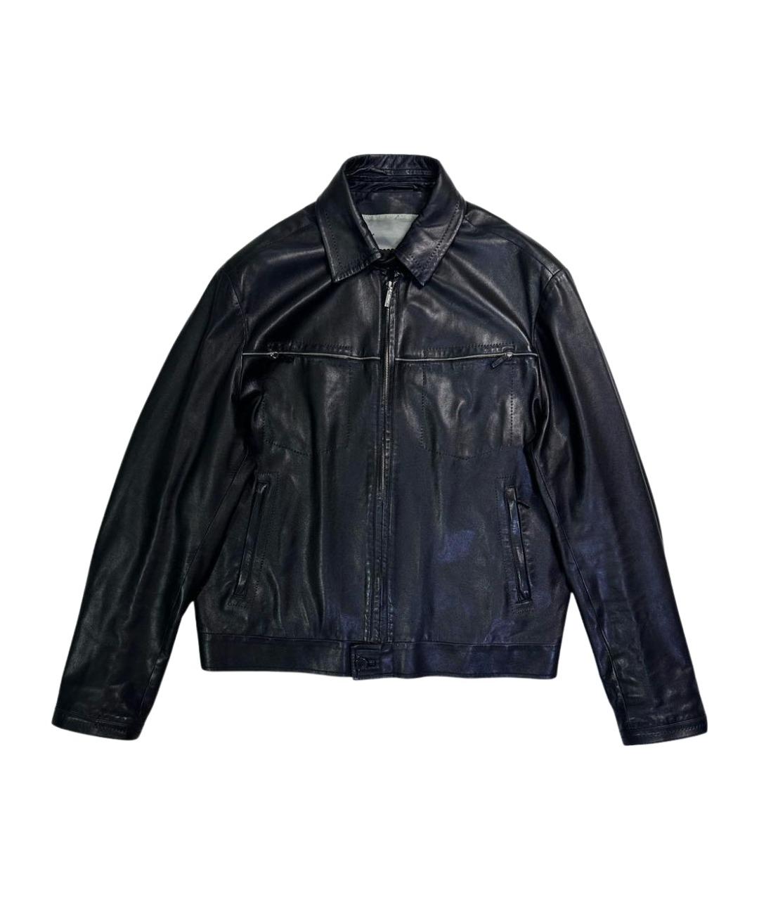 BRIONI Черная кожаная куртка, фото 1