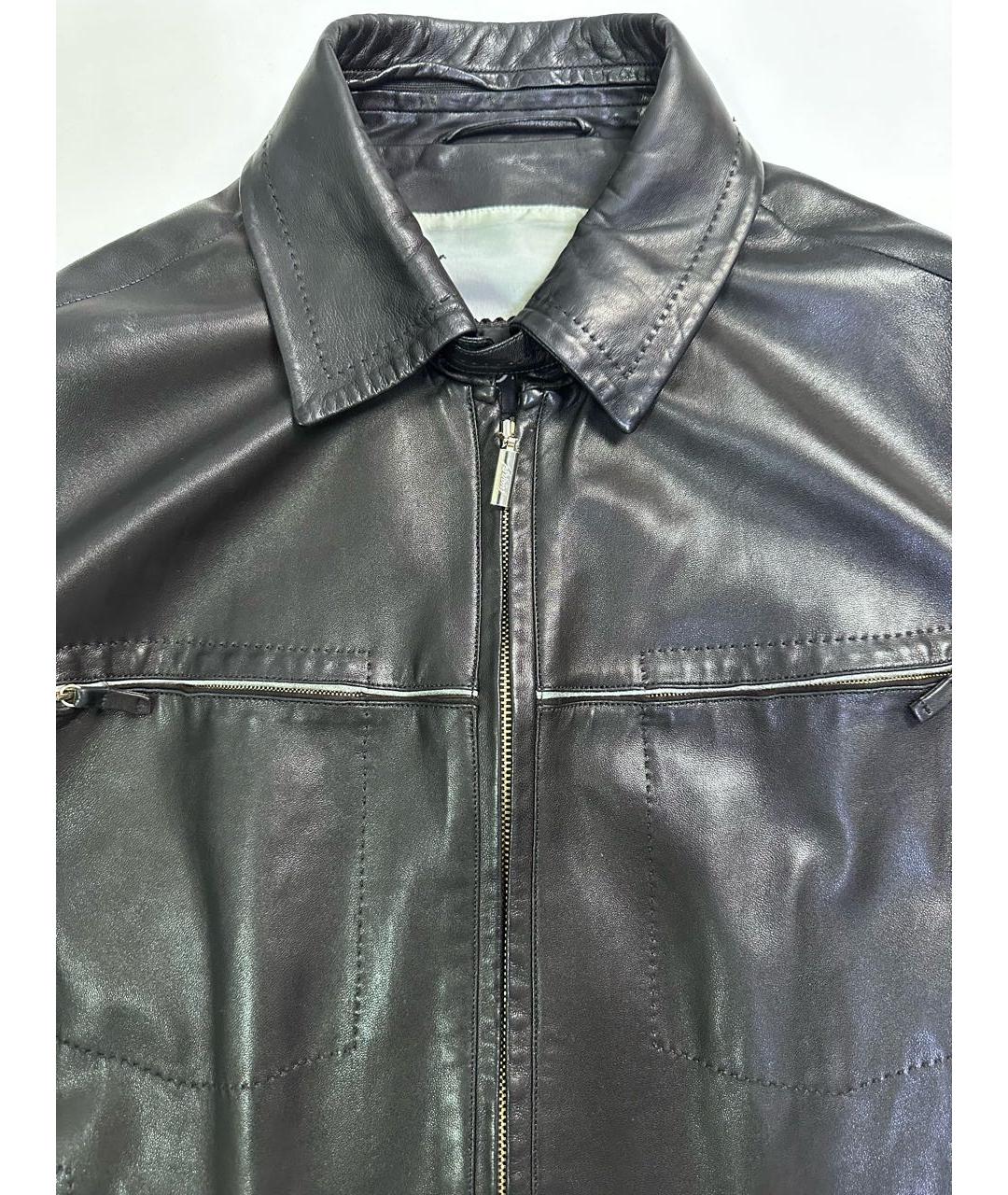 BRIONI Черная кожаная куртка, фото 6