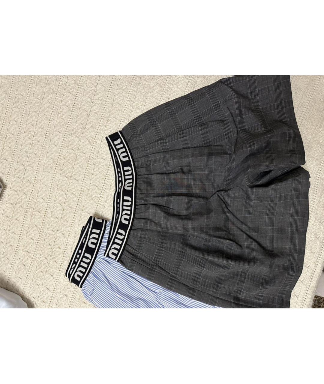 MIU MIU Черные шерстяные шорты, фото 4