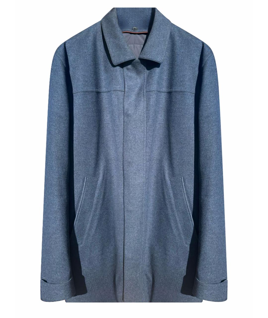 LORO PIANA Темно-синее кашемировое пальто, фото 1