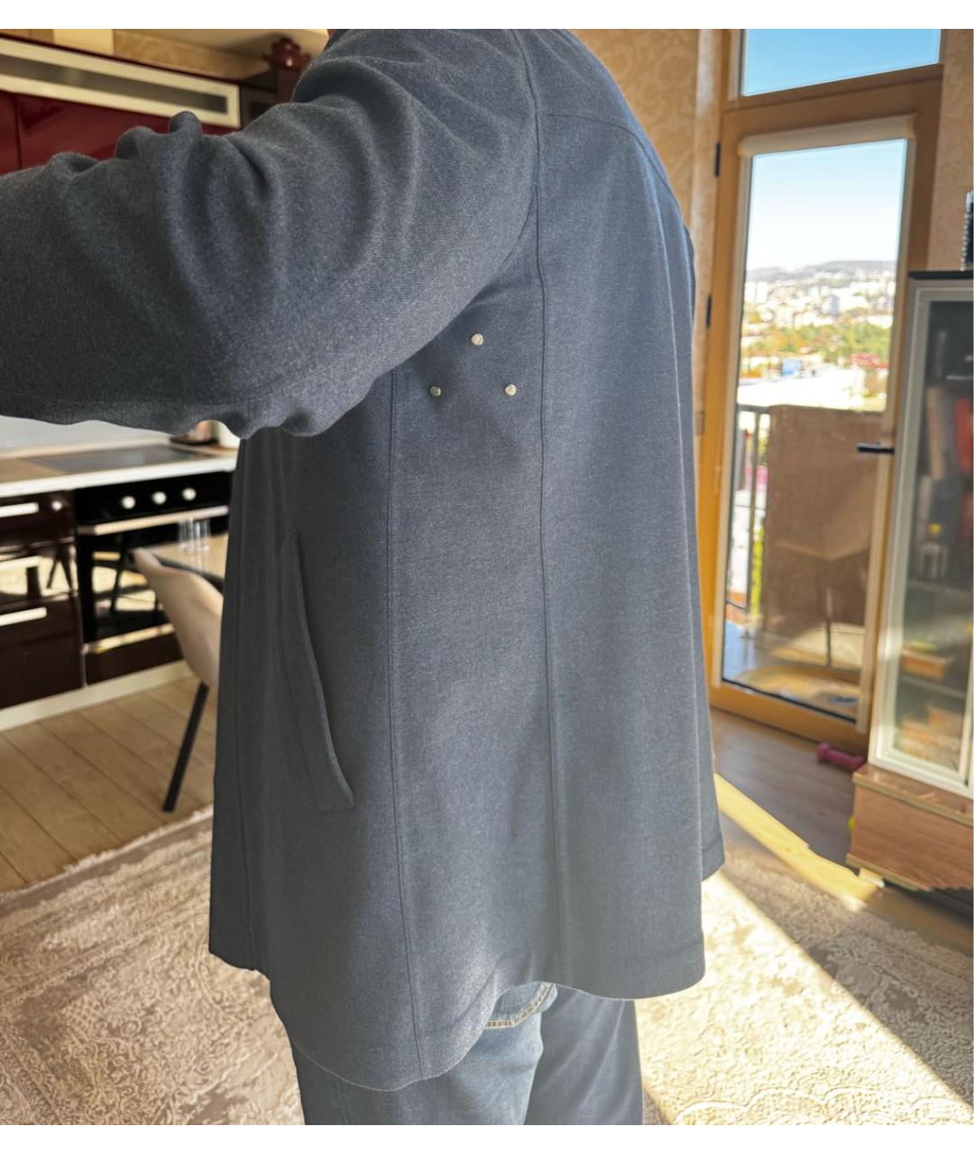 LORO PIANA Темно-синее кашемировое пальто, фото 7