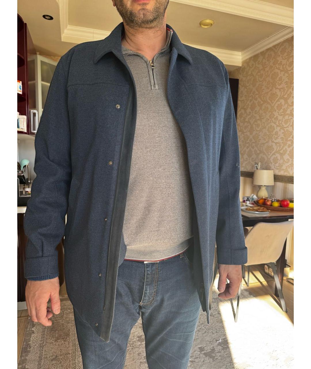 LORO PIANA Темно-синее кашемировое пальто, фото 6