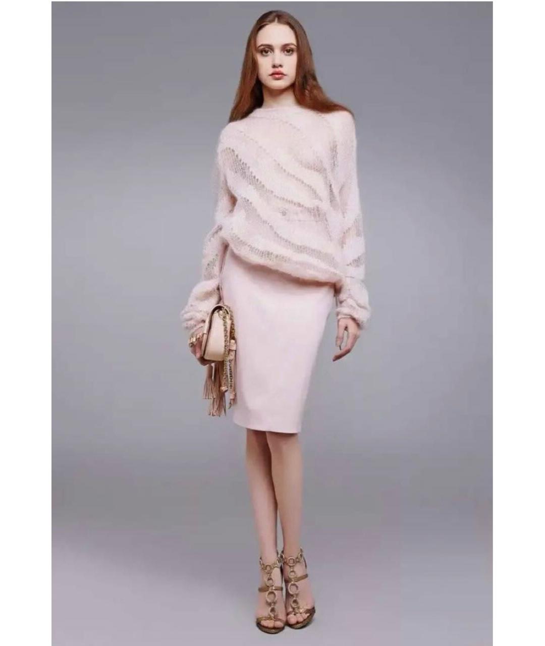 ROBERTO CAVALLI Розовый шерстяной костюм с юбками, фото 4