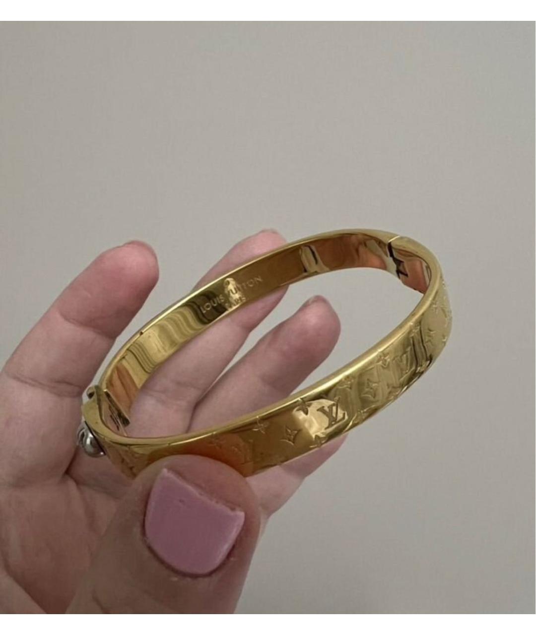 LOUIS VUITTON Золотой металлический браслет, фото 5