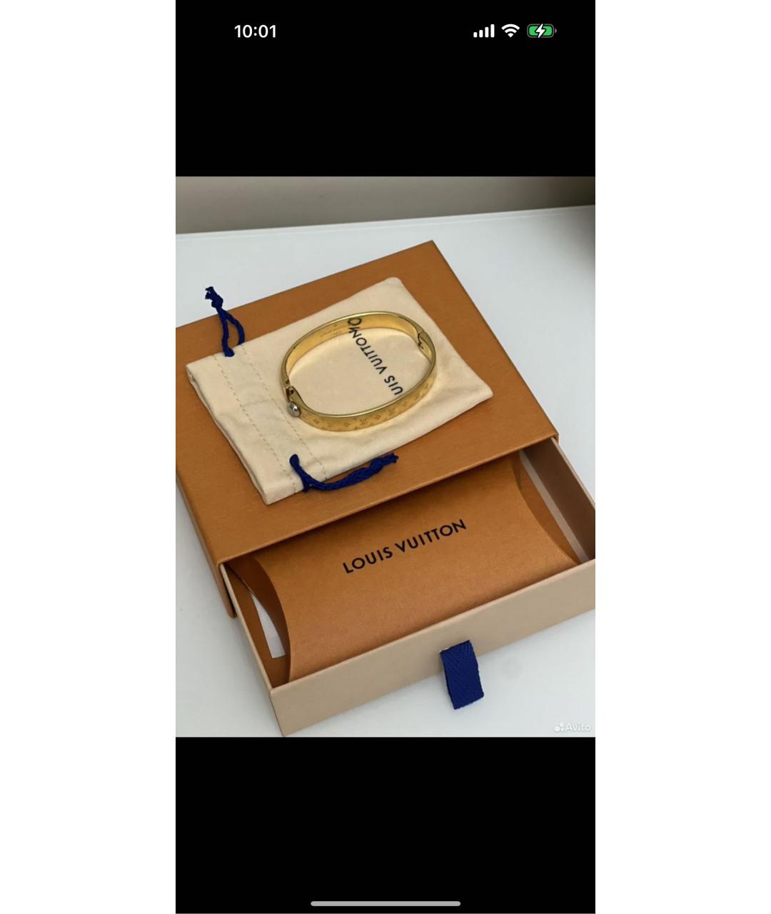 LOUIS VUITTON Золотой металлический браслет, фото 2