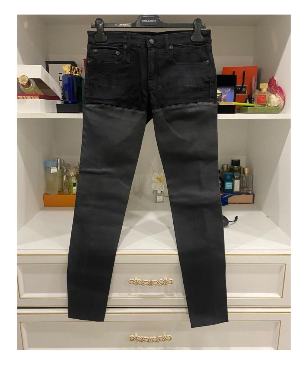 R13 Черные джинсы слим, фото 5