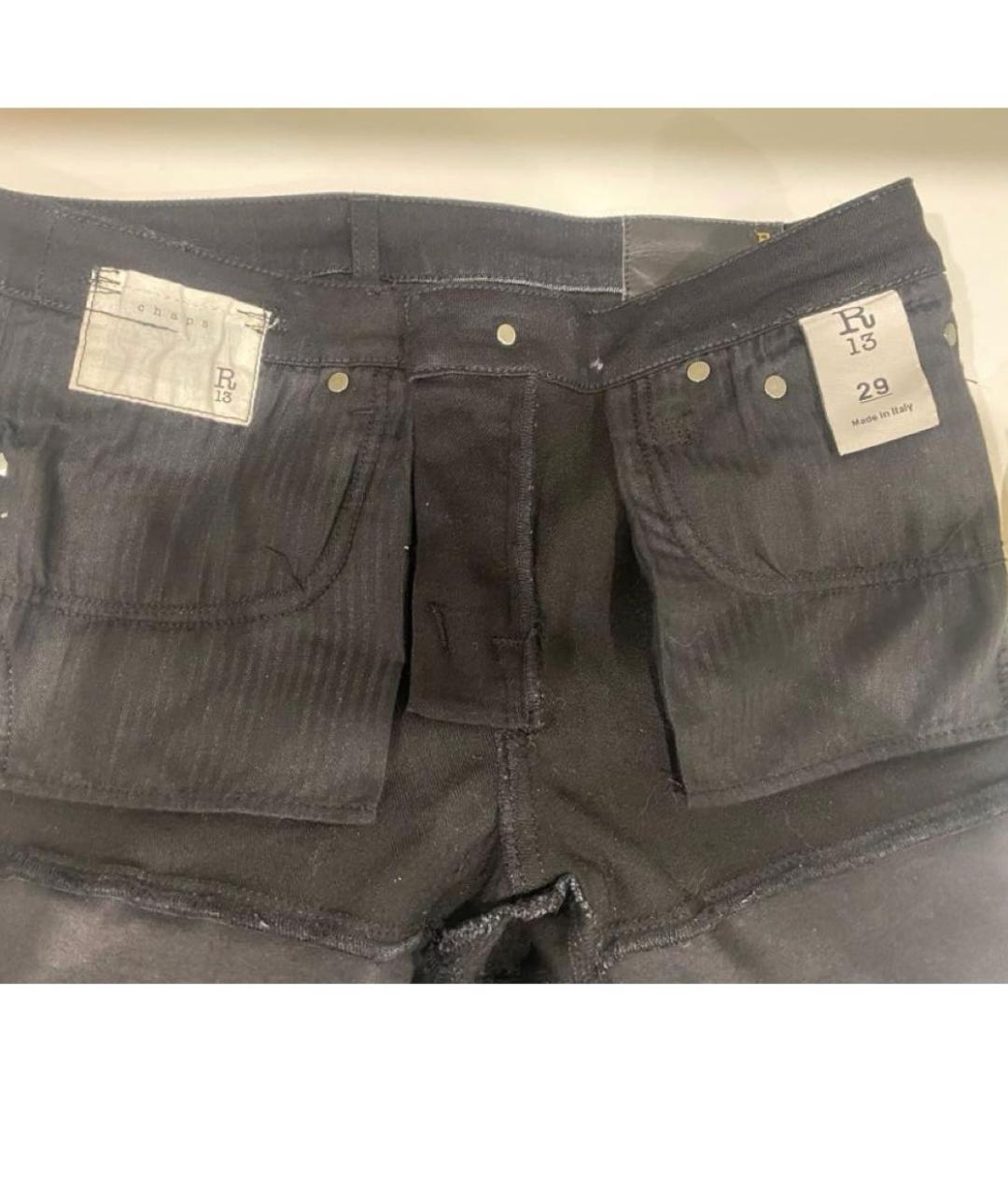 R13 Черные джинсы слим, фото 3