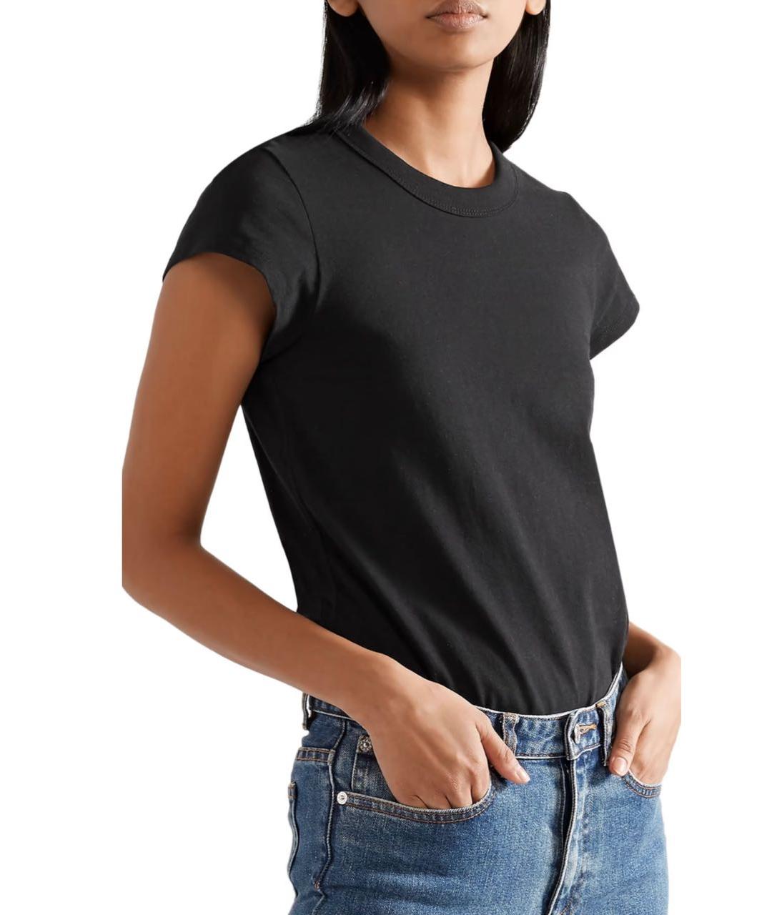 T BY ALEXANDER WANG Черная хлопковая футболка, фото 7