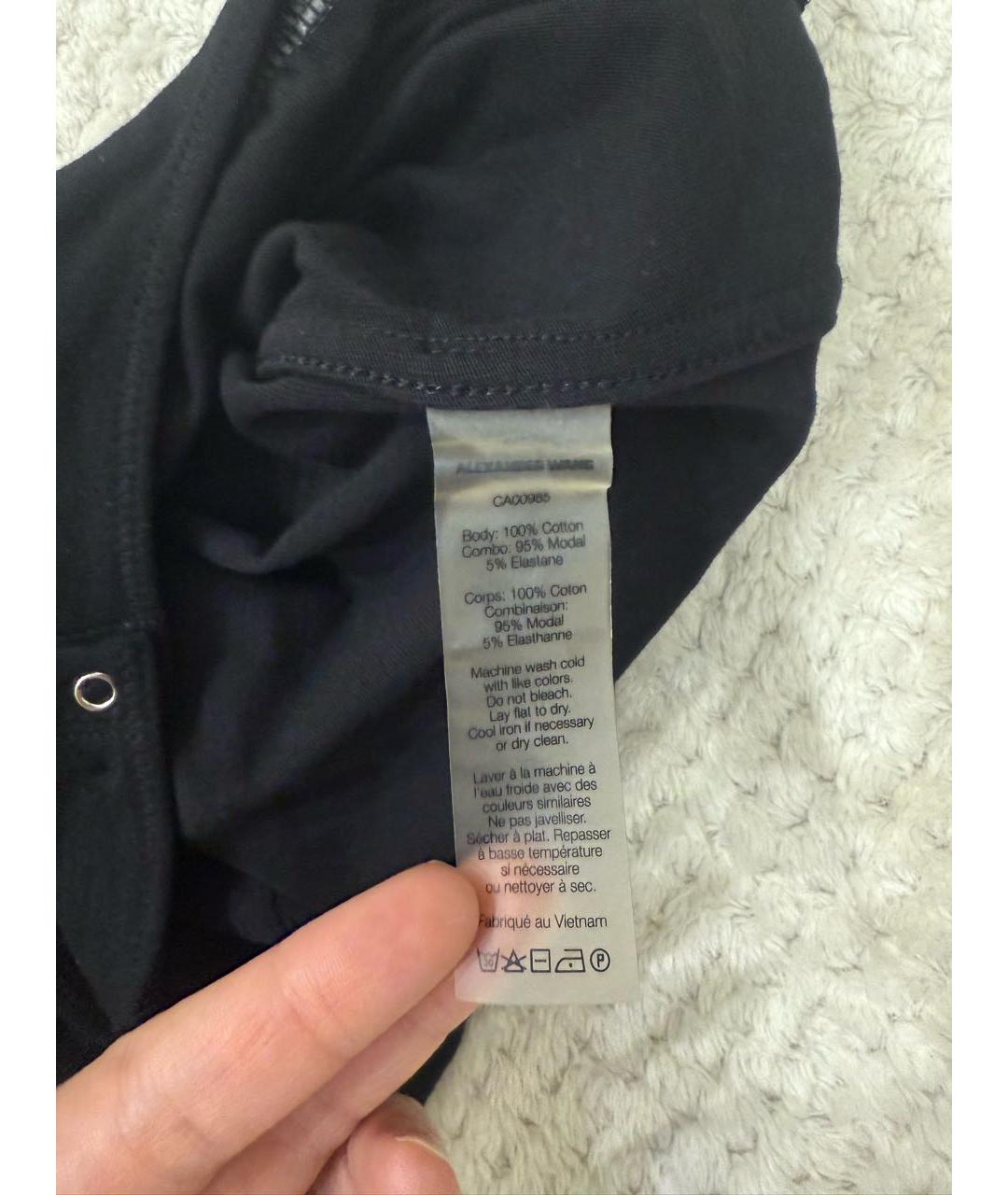 T BY ALEXANDER WANG Черная хлопковая футболка, фото 4