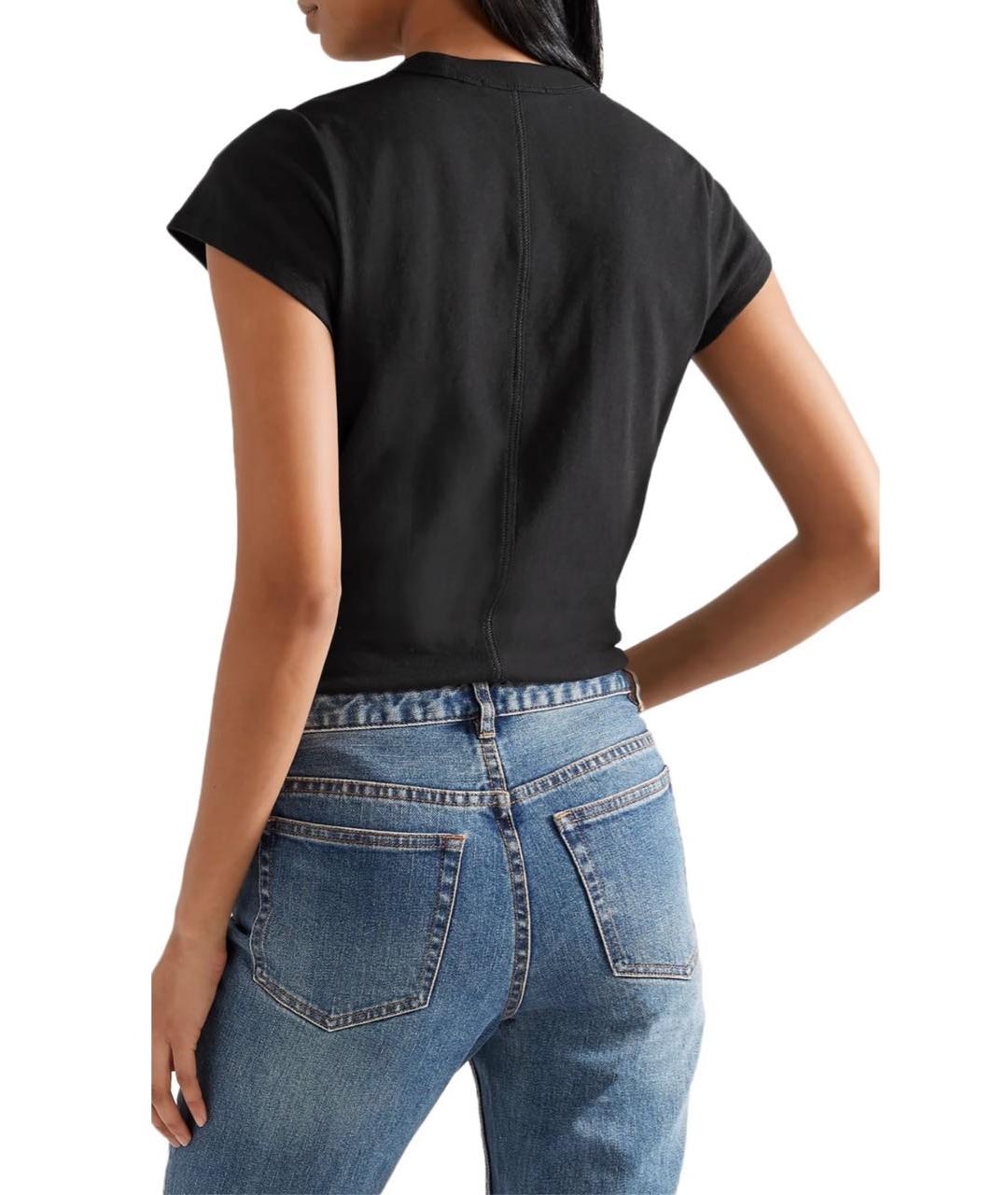 T BY ALEXANDER WANG Черная хлопковая футболка, фото 8