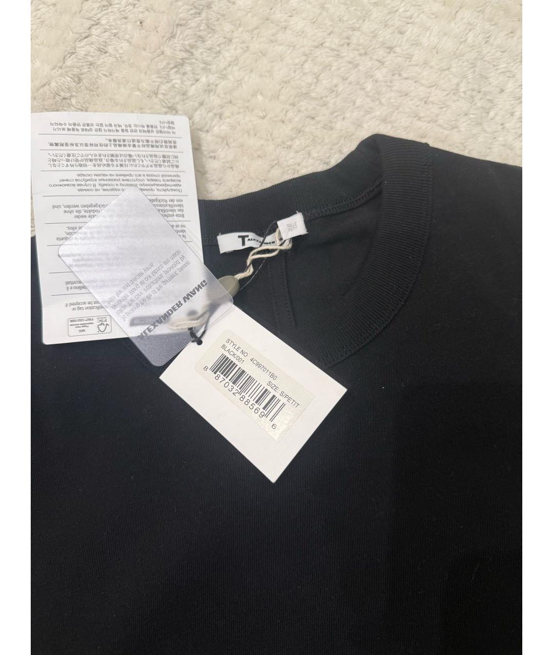 T BY ALEXANDER WANG Черная хлопковая футболка, фото 3