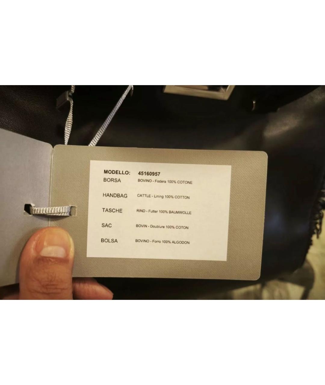 MAX MARA Черная кожаная сумка с короткими ручками, фото 6