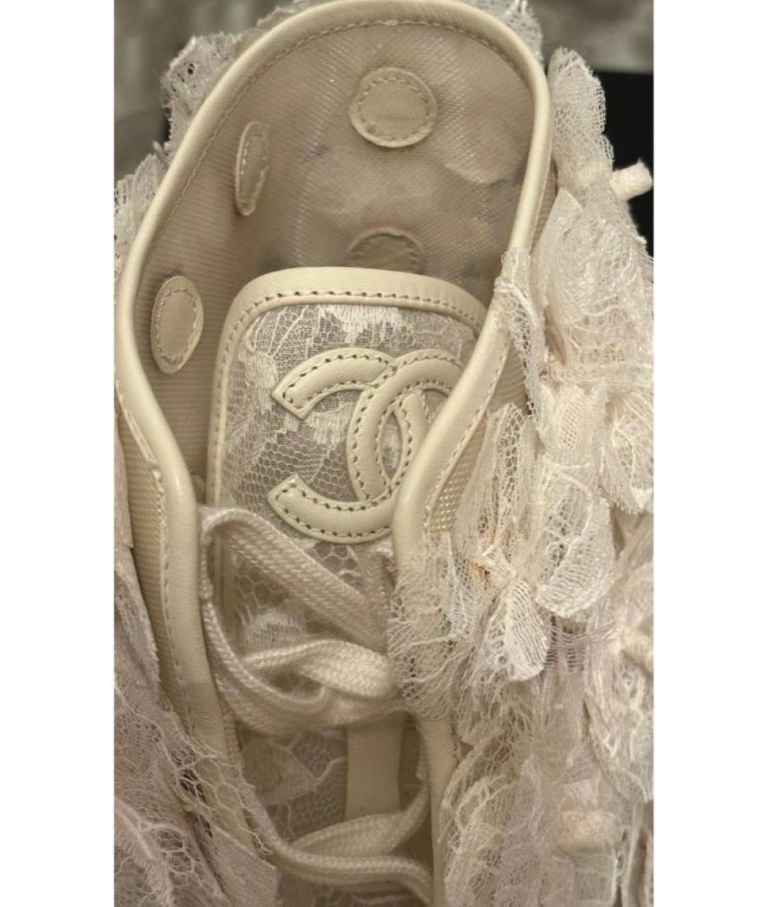 CHANEL Бежевые текстильные кеды, фото 3