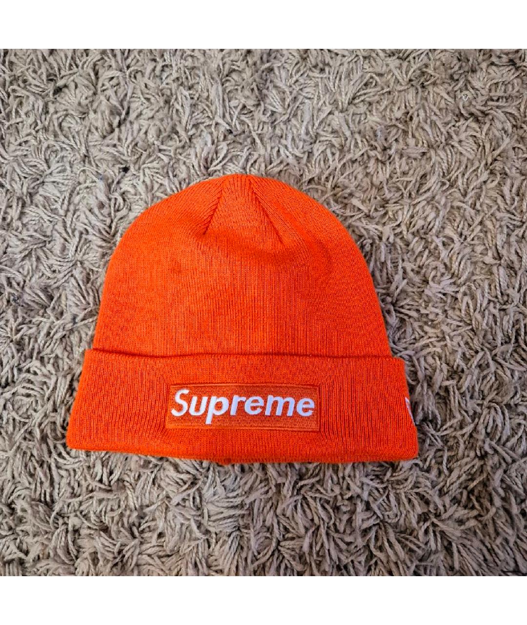 SUPREME Оранжевая синтетическая шапка, фото 6