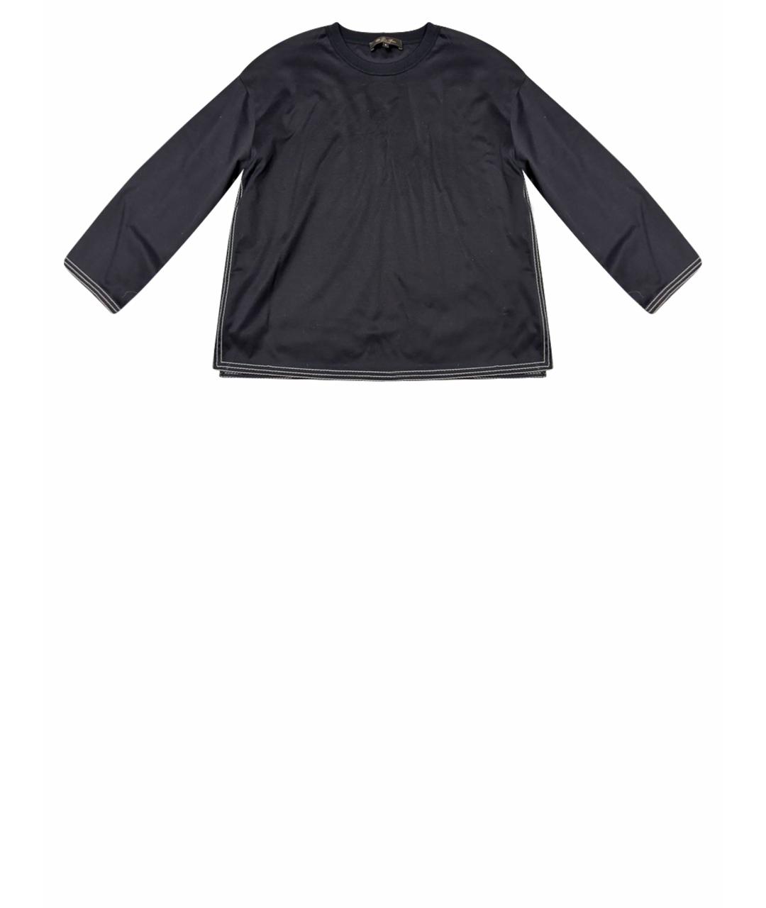 LORO PIANA Темно-синяя хлопковая блузы, фото 1