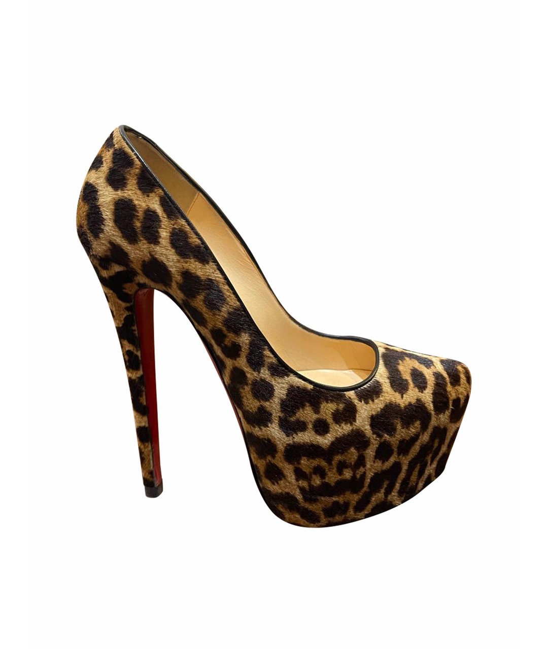 CHRISTIAN LOUBOUTIN Коричневые текстильные туфли, фото 1