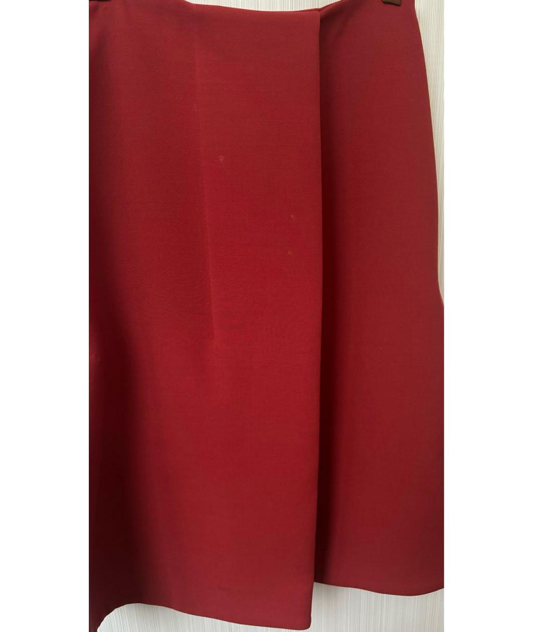 MARNI Красная шерстяная юбка миди, фото 5