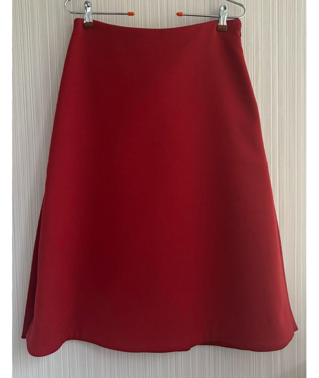 MARNI Красная шерстяная юбка миди, фото 9